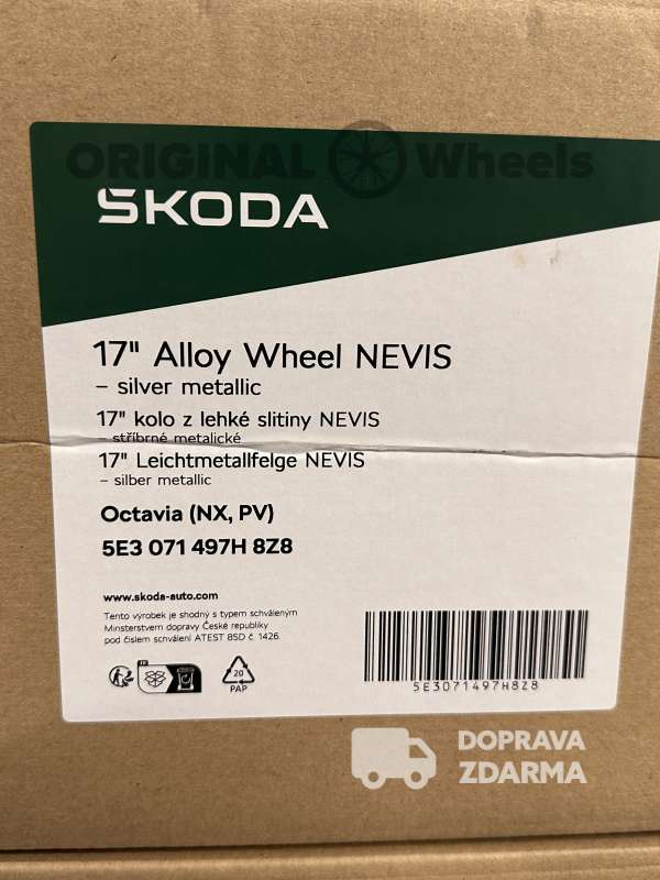 original alu kola ráfky Škoda NEVIS Octavia IV r17 5E3071497H