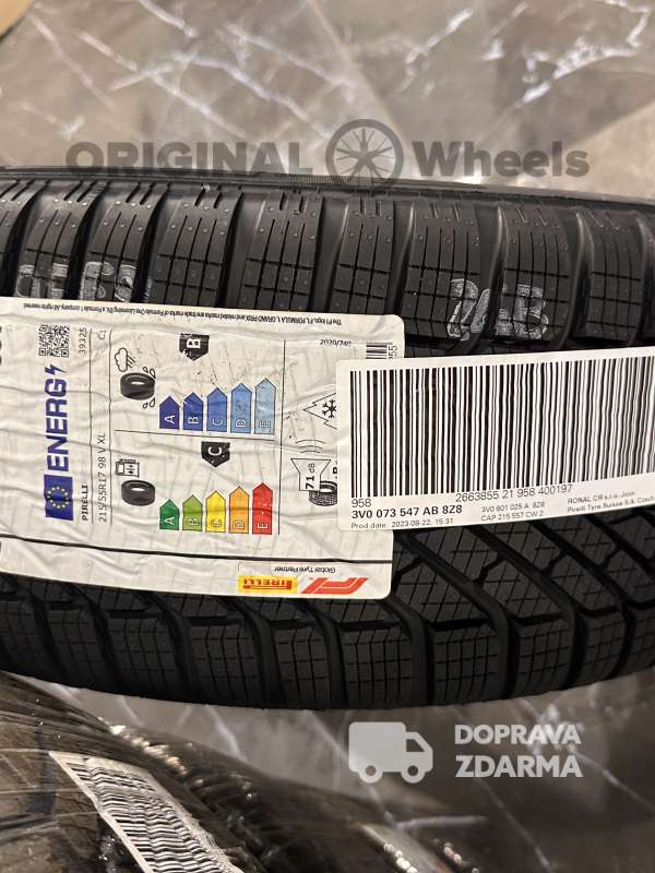 original alu kola zimní ráfky škoda superb III IV R17 3v0073647 8z8 + TPMS