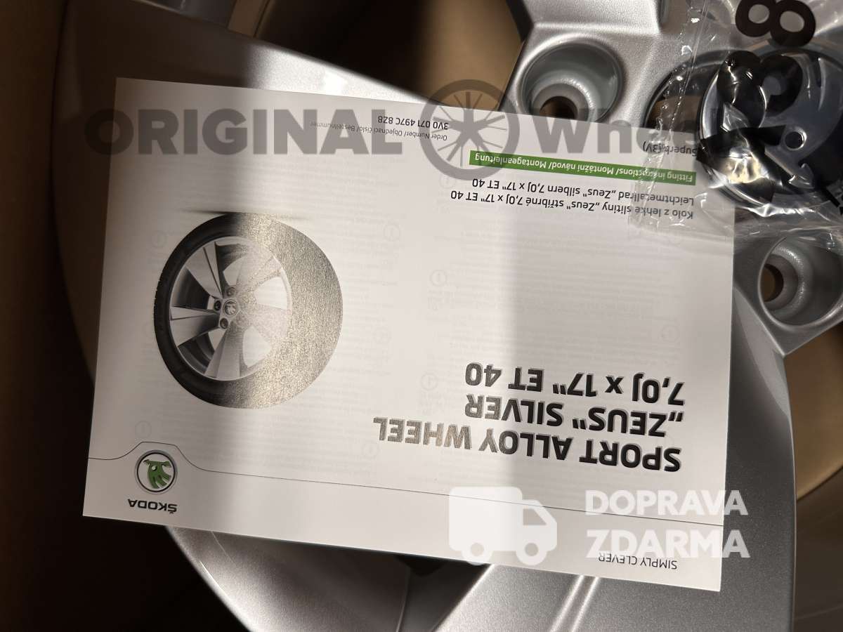 original alu kola ráfky skoda SUPERB III IV ZEUS R17 3V0601025AJ