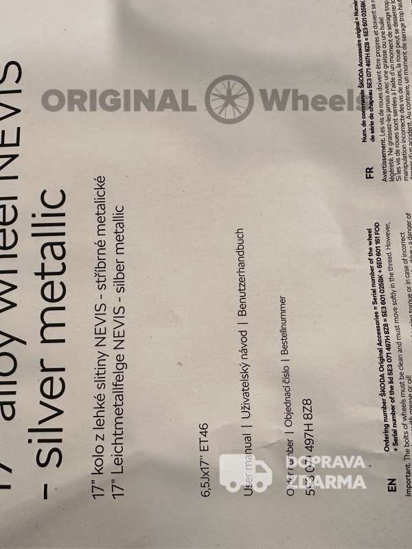original alu kola ráfky Škoda NEVIS Octavia IV r17 5E3071497H