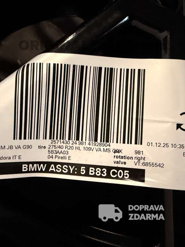 originální alu kola / zimní sada  BMW M5 G90 G99 r20 dot2025