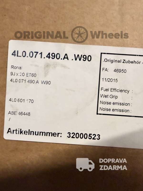 original alu kola audi q7 4L 5x130 r20 touareg 4L0071490A