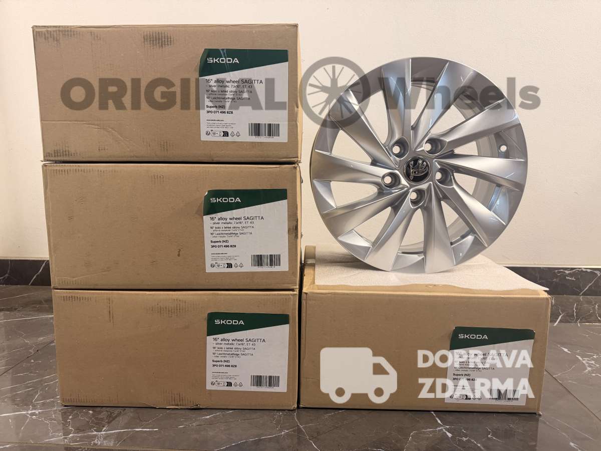 originální alu kola SAGITTA škoda superb 4 r16 3P0071496 8Z8