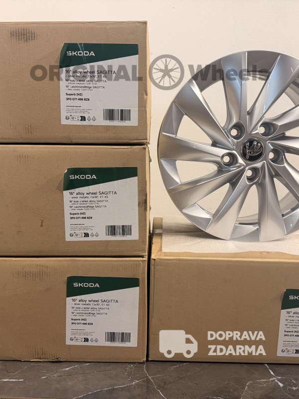 originální alu kola SAGITTA škoda superb 4 r16 3P0071496 8Z8