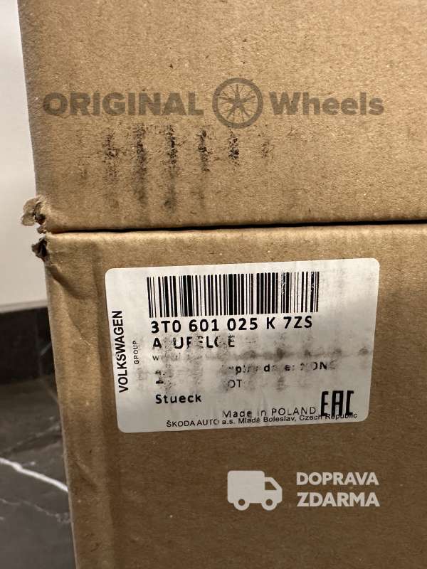 original alu kola ráfky škoda superb 2 r18 Luna 3T0601025K
